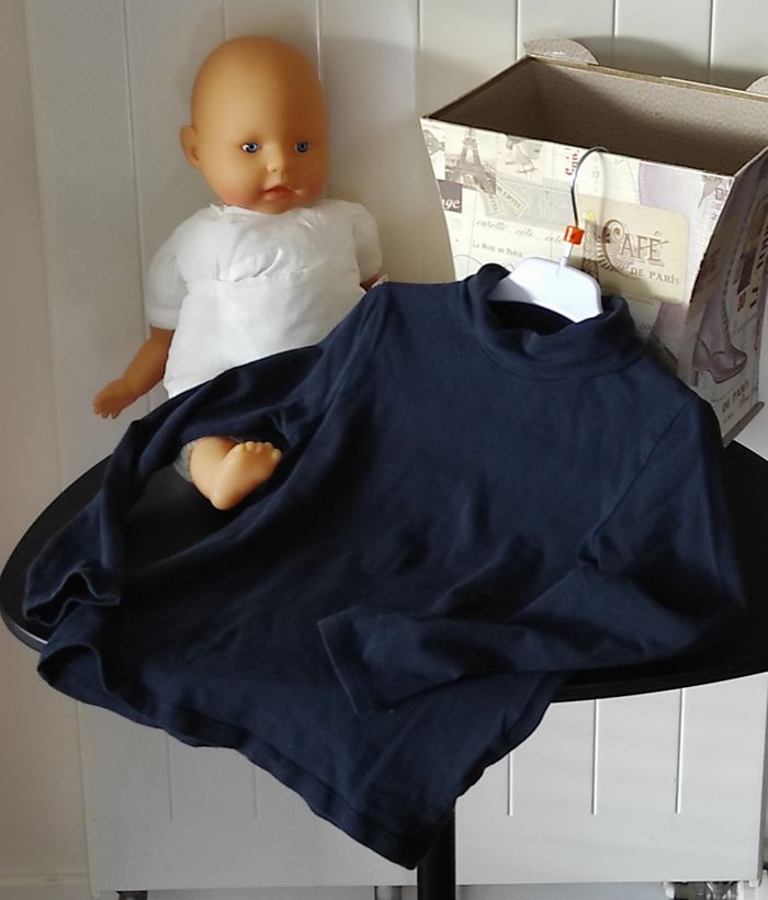 Sous-pull fille – Marine taille 7 ans