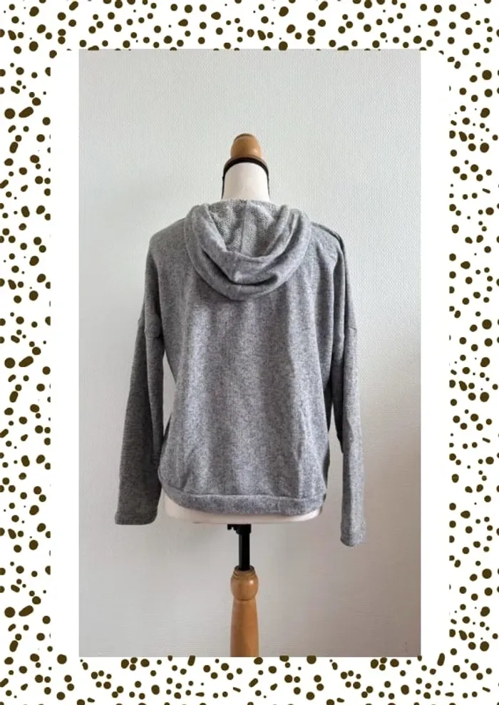 Sweat à capuche gris Gémo - photo numéro 2