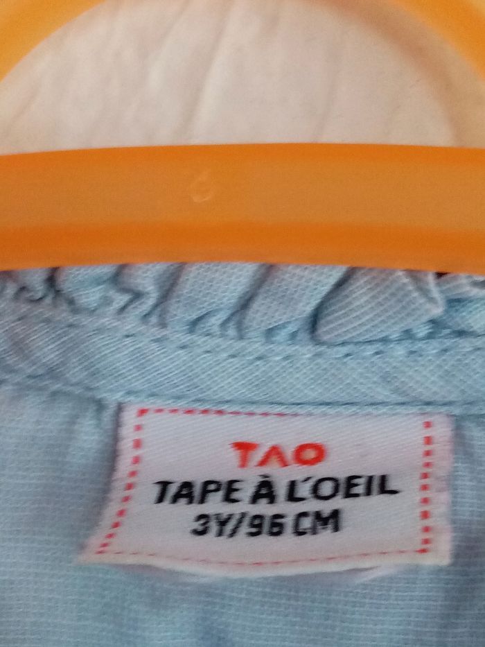 3 ans tao blouse chemise bleu clair print été /Excellent état - photo numéro 5