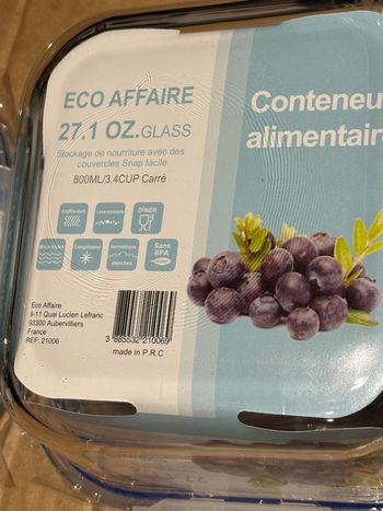 Lot de 3 boîtes hermétiques en verre 