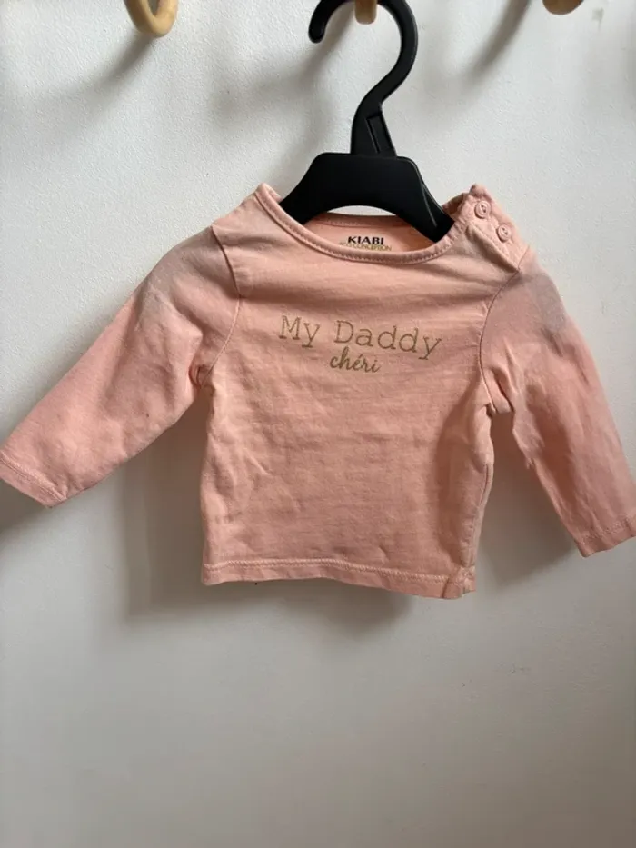 T-shirt « My Daddy chéri » 1 mois - photo numéro 3