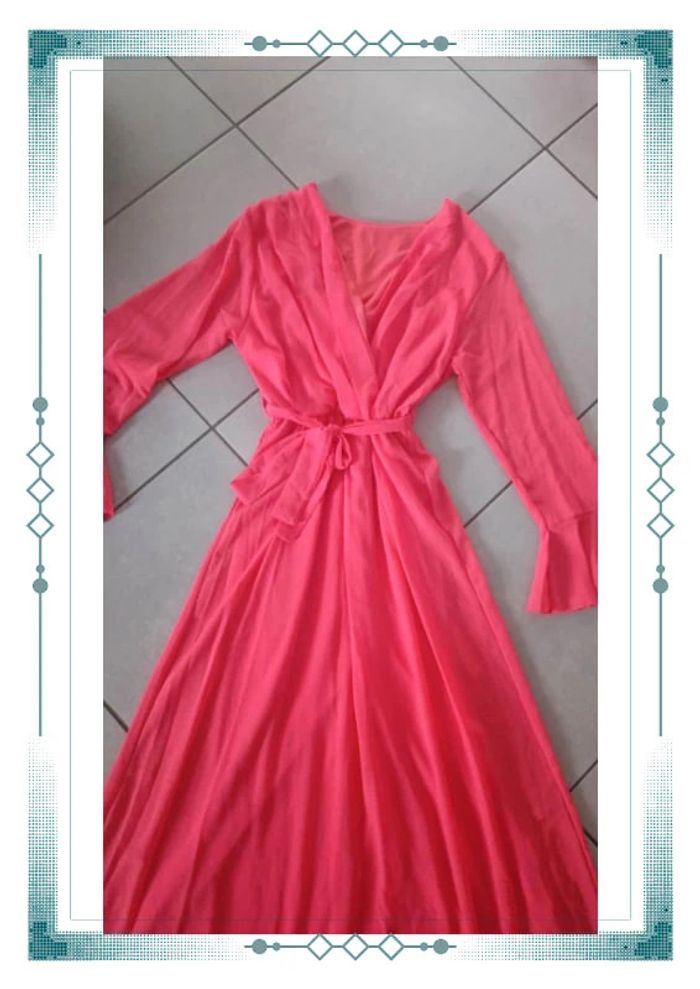 💥 NEUF robe longue corail en voilage - photo numéro 7