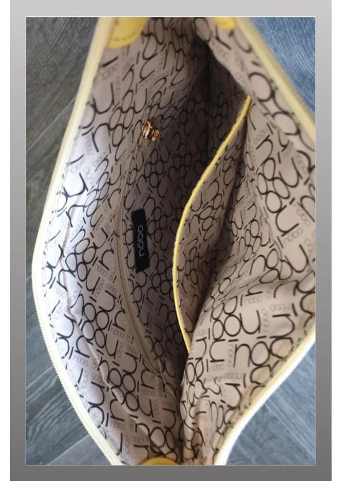 Sac à main beige/jaune Nobo 30x27cm - photo numéro 3