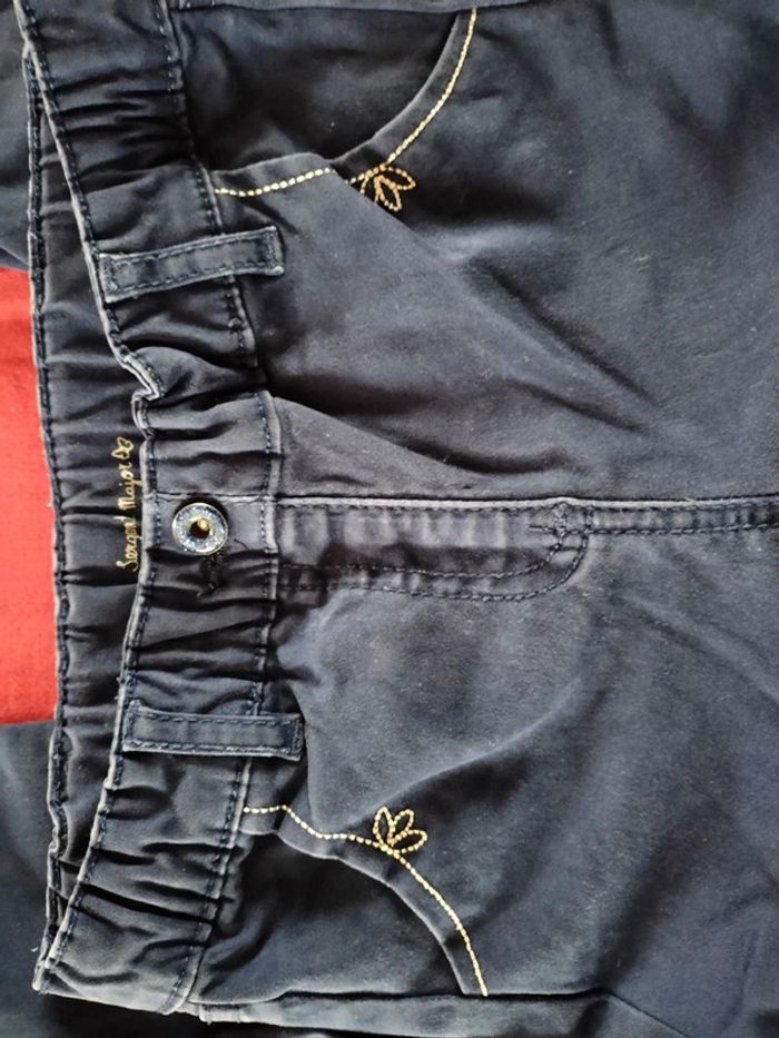 Jeans bleu foncé(marine) à enfiler en 6 ans Sergent major - photo numéro 3