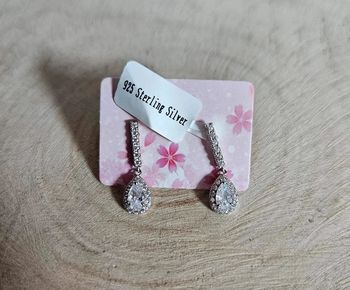 Boucles Puces Pendantes Argent Sterling 💧