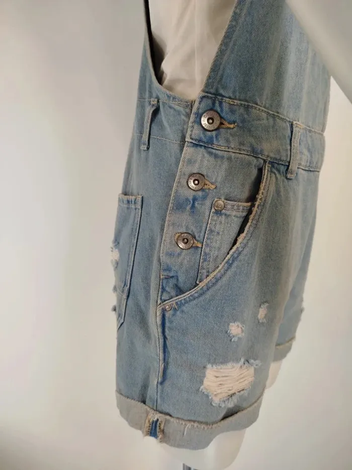 Salopette short en Jean femme - Taille 38 M - A169 - photo numéro 11