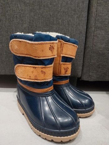 Bottes hiver de neige imperméable sur le bas et polaire, à scratchs en taille 22