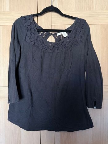 Tee shirt manches 3/4 gris foncé H&M t.M