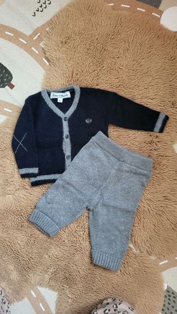 Ensemble pantalon sergent major + gilet tartine et chocolat 1 mois