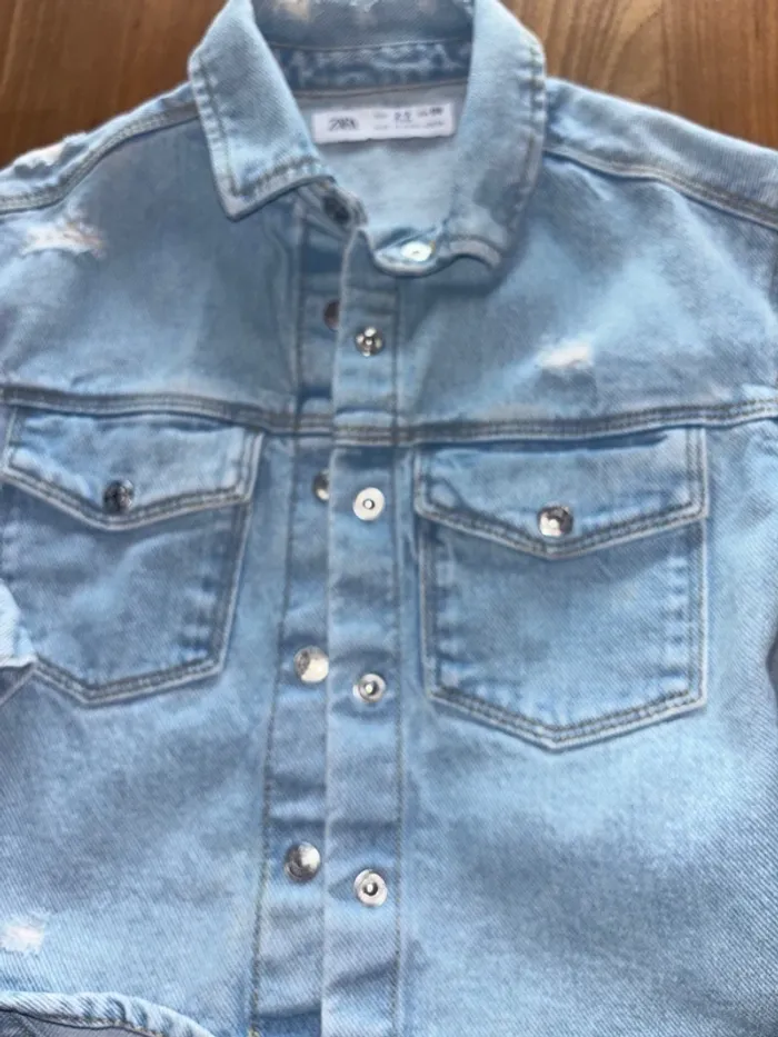 Veste chemise en jeans 2/3 ans fille Zara - photo numéro 2
