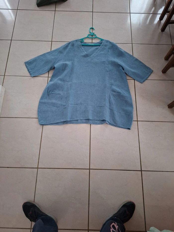 Robe taille unique manche 3/4 en lin Neuve - photo numéro 2