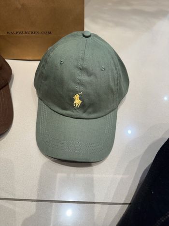 Casquette Ralph Lauren vert kaki avec étiquette 
