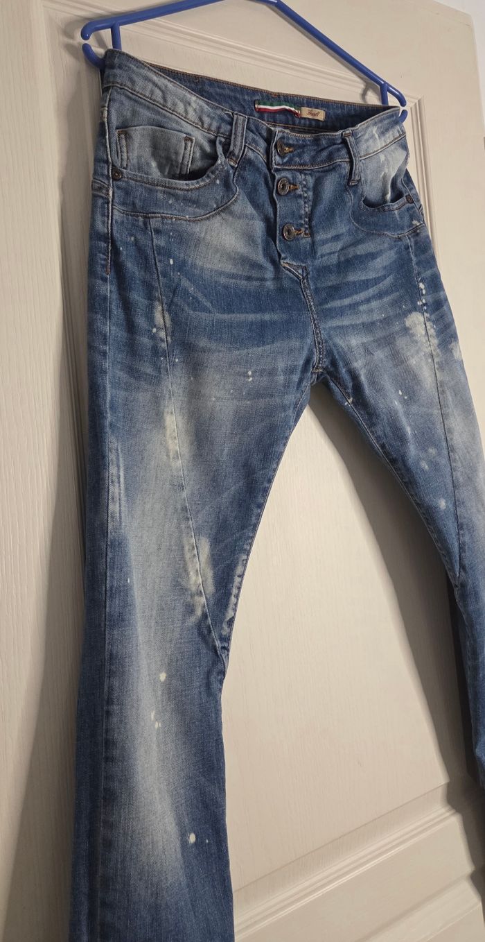 Jean Please Luxury Vintage 🇮🇹 – coupe slim effet usé – T.S (36/38) – excellent état ko - photo numéro 9