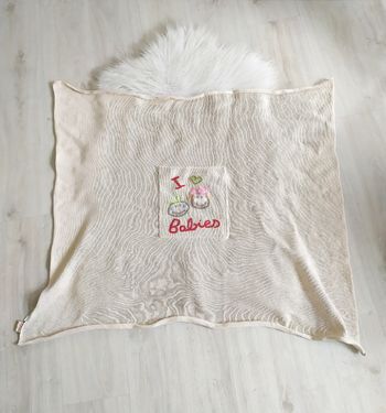 Couverture mixte bébé ou enfant en maille tricot coton