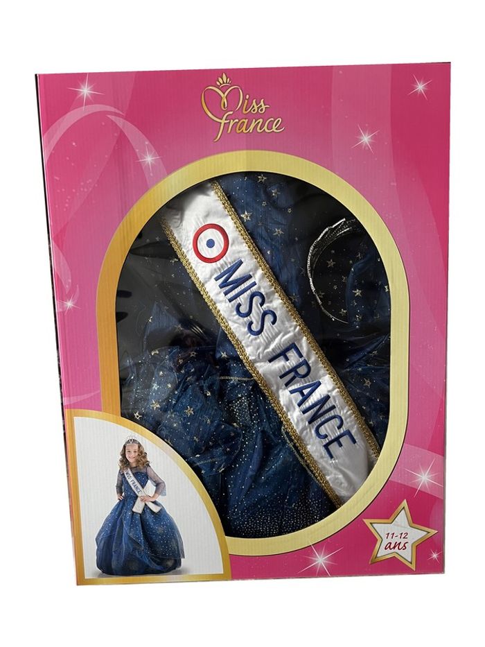 Robe Miss France Deluxe bleue nuit Upyaa 11/12 ans sous housse organza avec cintre satin - photo numéro 2
