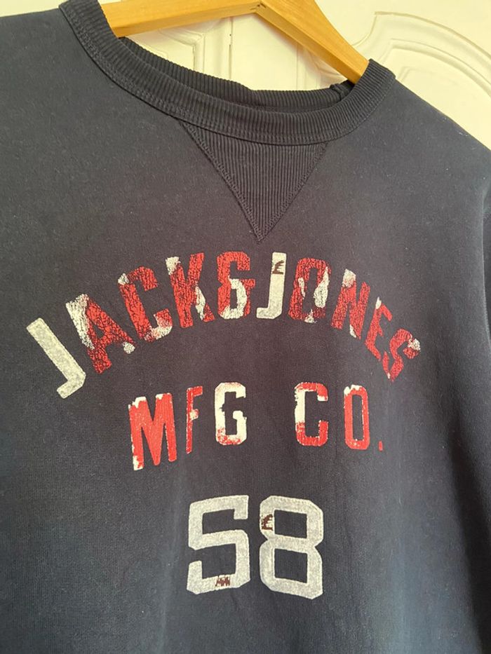 Sweat-shirt Jack&Jones bleu marine taille S/16 ans - photo numéro 3
