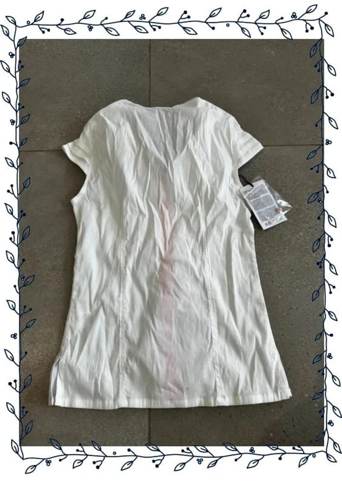 Chemisier blanc/rose sans manche, neuf, taille XS valeur 130€ - photo numéro 3