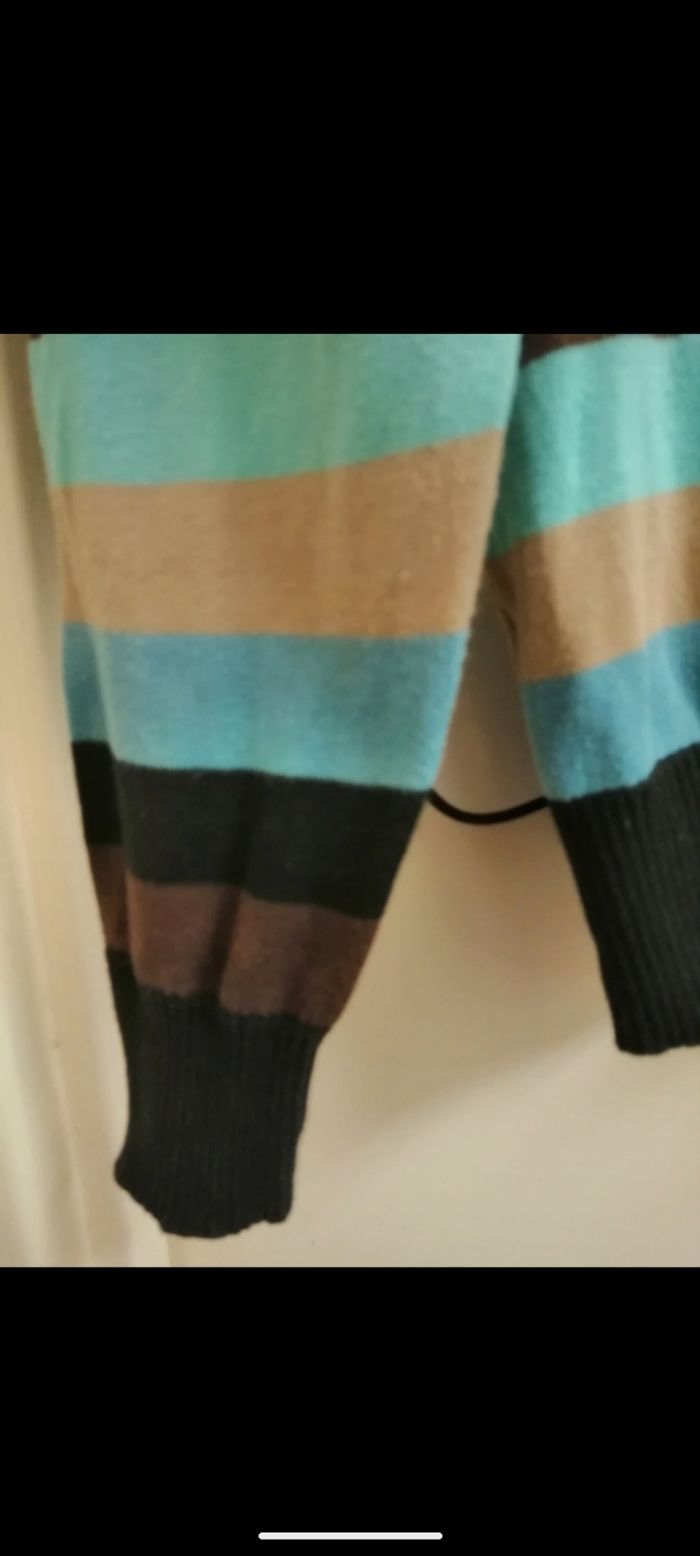 Beau pull vintage Crossby collection à rayures. Taille M - photo numéro 6