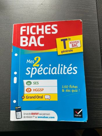 Fiches BAC mes 2 spécialités Terminale