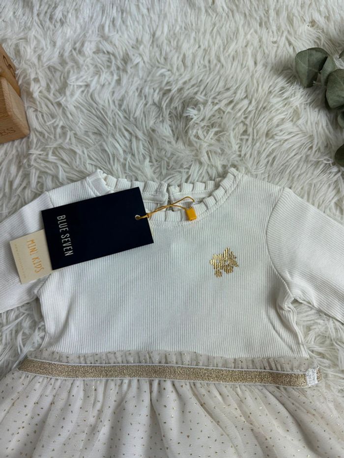Robe beige et tulle blue seven taille 6-9 mois - photo numéro 4