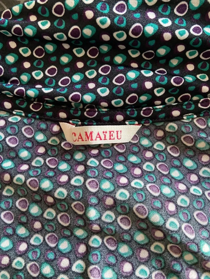 Débardeur effet drapé imprimé Camaïeu taille 38 - photo numéro 4