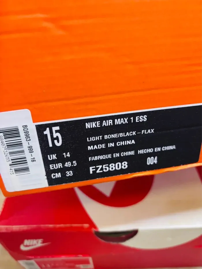 Nike Air Max 1 Essential British Brun Light Bone Taille 49.5 - photo numéro 7