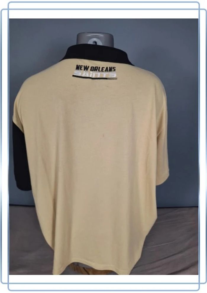Polo NFL New Orleans Saints officiel 2XL vintage noir beige (540) - photo numéro 8
