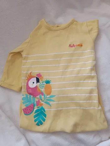 🎀 pyjama léger jaune motif imprimer fleur taille 18 mois 🎀
