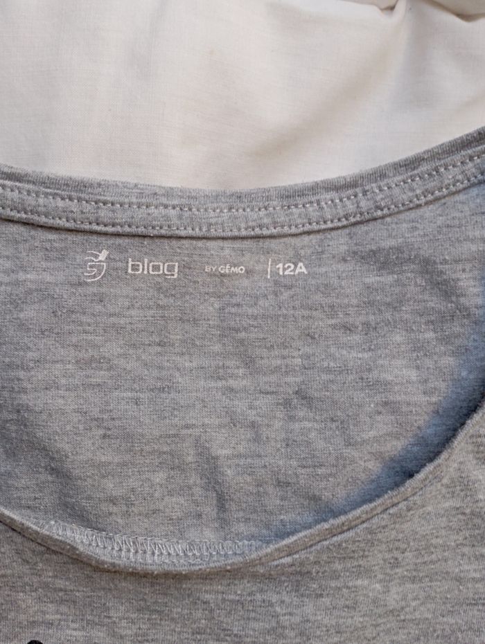 Tee shirt manches courtes gris licorne 12 ans Gémo 3€ neuf - photo numéro 2