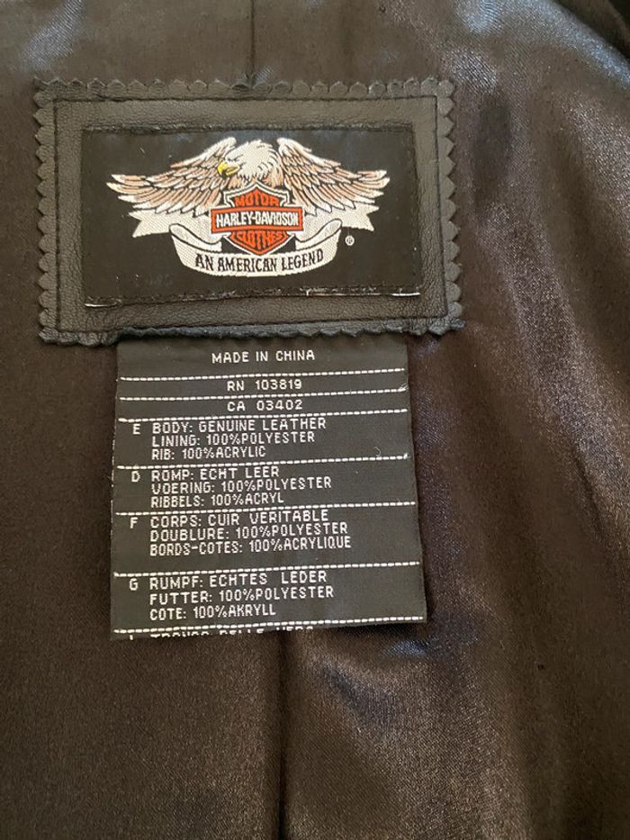 Blouson Harley Davidson en cuir noit taille S - photo numéro 11
