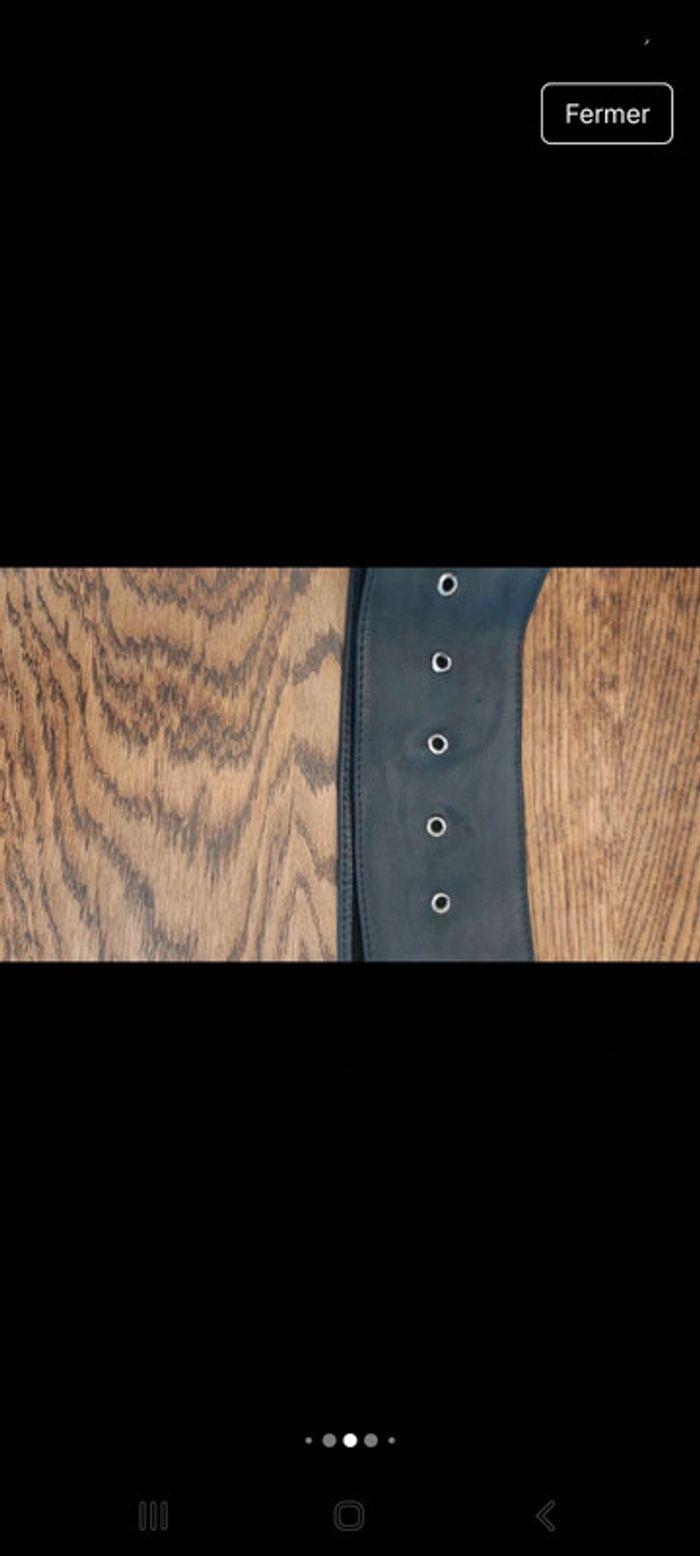Ceinture large en cuir noir Flora Fleur 80cm - photo numéro 10