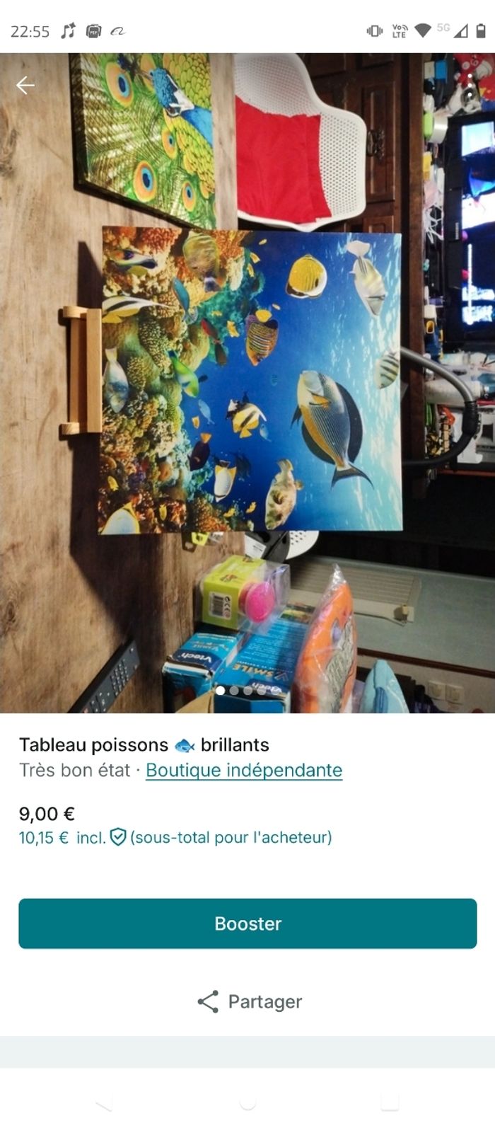 Lot de cadres décoratifs  avec paillettes - photo numéro 2