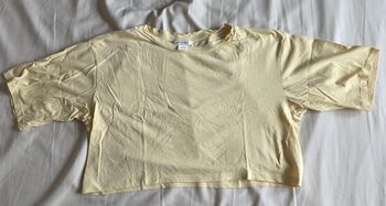 ​Monki T-shirt Crop Coton Jaune Très bon état Taille S