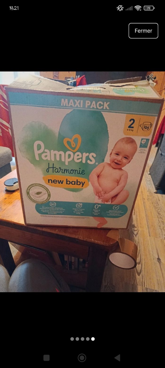 Lot de couches x 3 Pampers Harmonie