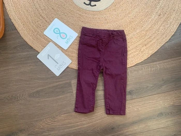 Pantalon jeans slim violet grenat TAO tape à l’œil 18 mois