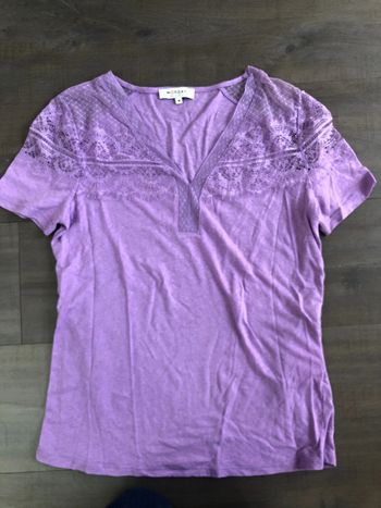 T shirt Morgan taille M lilas avec dentelle neuf