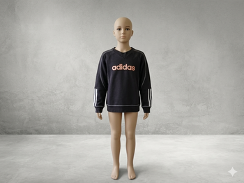 Sweat noir et orange col V 12 ans Adidas (couleur légèrement passée)