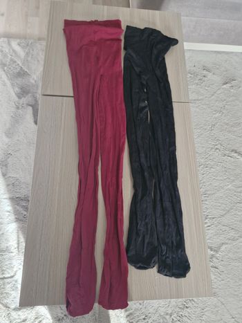 Lot 2 collants bordeaux et noir