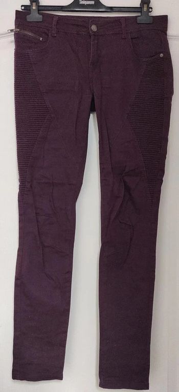 Pantalon skinny style motard violet Jennyfer 40