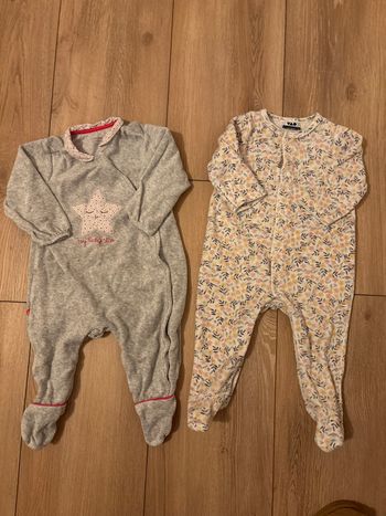 Lot de deux pyjamas velours 