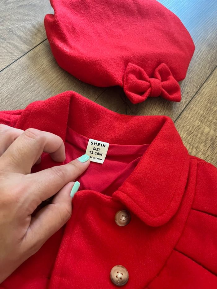 Manteau rouge et chapeau 18 mois - photo numéro 3