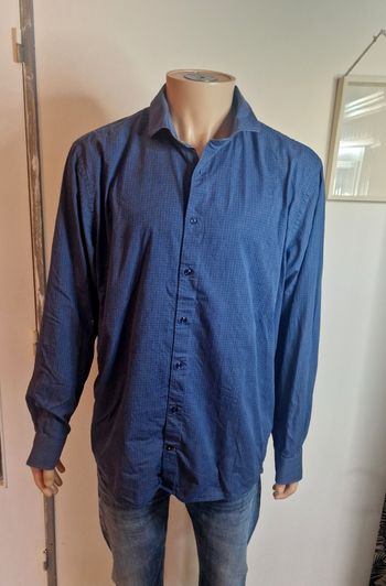 Chemise à motifs Tommy Hilfiger Bleue New York Fit Taille XL Homme Chemise