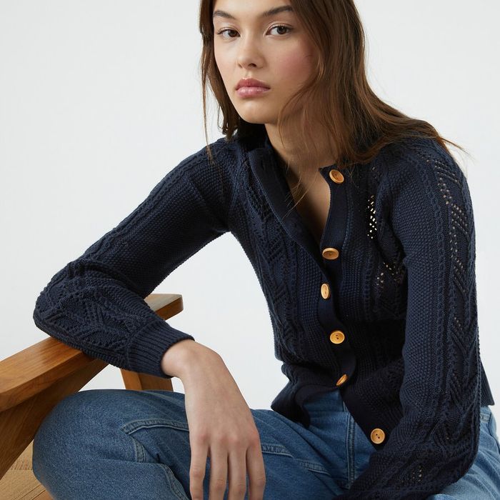 Cardigan en maille pointelle pur coton - LA REDOUTE COLLECTIONS - taille XL - photo numéro 7
