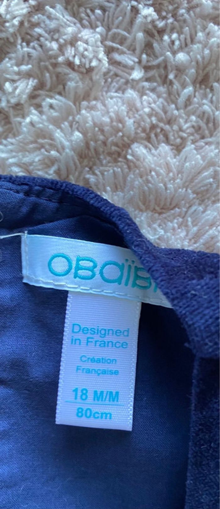 Belle robe en velours Obaïbi 18 mois - photo numéro 3