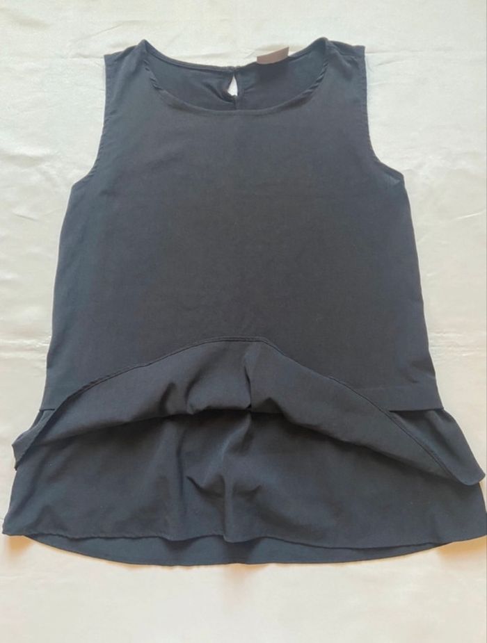 Tunique débardeur noire bas volanté Yessica taille 36 / S - photo numéro 7