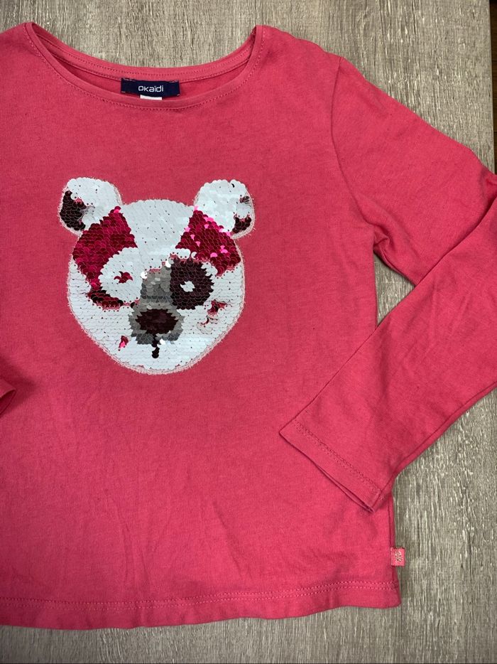 T-shirt ML a sequins - taille 6 ans 116 cm - photo numéro 4