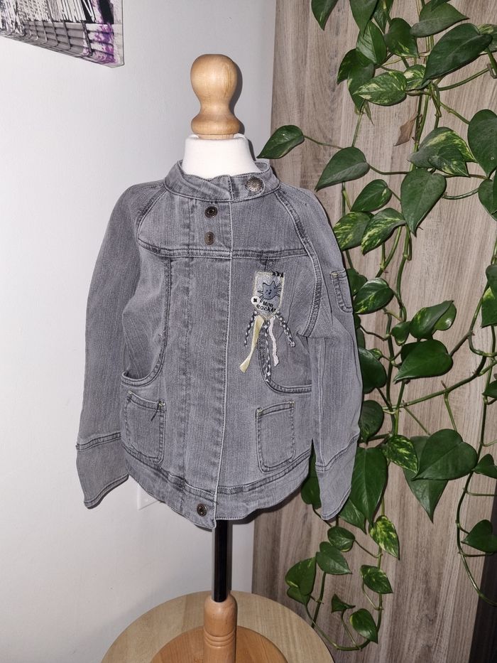 Veste en jean gris style perfecto Sergent Major 6 ans