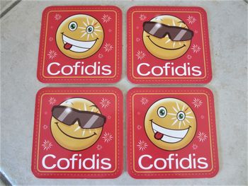 Lot de 4 sous-verres Emoji Cofidis