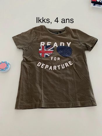 Tee shirt ikks kaki lunettes 4 ans