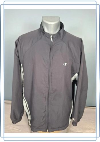 veste vintage champion - anthracite homme taille L - brodé (436)
